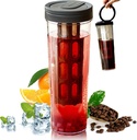 Cold Brew Coffee Pitcher Cold Brew Pitcher 34 Oz Cold Brew Coffee Maker Leak Proof Cold Brew Bottle Portable Iced Coffee Maker Cup Easy to Clean for Ice Tea, Juice Black