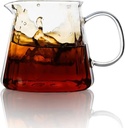 watchget Glass Coffee Carafe 500ml/17oz - Heat Resistant Thin Borosilicate Coffee Server, Clear Pour Over Coffee Pot Maker, Ideal for Home, Office, and Café
