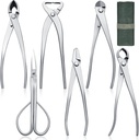 Nuogo 6 Piece Bonsai Tool Set with Roll Bag 8 Inch Heavy Duty Gardening Pruning and Care Kit Concave Knob Wire Cutter Trunk Splitter Jin Pliers Scissors