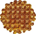 Belgian Waffle Cast Iron Metal Trivet – 8.25" Round Kitchen Plaque, Durable Heat-Resistant Brown & Yellow Finish, Rubber Feet, Wall Hanging Option, Eclectic Home Decor by Zeckos