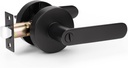 KNOBWELL 1 Pack Black Door Handle with Lock Heavy Duty, Bathroom/Bedroom Door Handle, Interior Privacy Door Lever, Matte Black Finish Left/Right Handing 2.07 lb