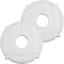White Split Ceiling Light Medallion Round Home Lighting Ceiling Medallion Home Lighting Ceiling Medallions, 2 PCS