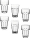 Bormioli Rocco Rock Bar Stackable Beverage, Set Of 6 Dishwasher Safe Drinking Glasses For Soda, Juice, Milk, Coke, Beer, Spirits – 12.5oz Durable Tempered Glass Water Tumblers For Daily Use