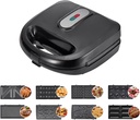 Sandwich Maker 8 in 1, Compact Waffle Maker with Removable Plates, Electric Panini Press Grill with Non-Stick Plates, LED Indicator Lights, for Kid-Friendly Breakfast, Desserts