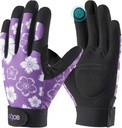 COOLJOB Small Gardening Work Gloves for Women Ladies, Thorn Proof for Rose Pruning, Cactus Handling, Blackberry Bush Planting, Puncture Resistant Anti-Slip Flexible 1 Pair S Floral Purple