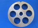 Stainless steel meat grinder disc size #22 with LARGE grind holes Plate is 3 3/16" diameter for electric size #22 meat grinders from LEM, Cabelas, Hobart, Biro, others.