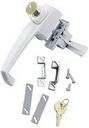 Wright Products - Tie Down Keyed Push Button Door Latch for Screen and Storm Doors, White