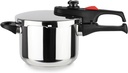 MAGEFESA Practika Plus 3.4-Quart Pressure Cooker – 18/10 Stainless Steel, Induction Compatible, 5-Layer Heat Diffuser Bottom, 5 Safety Systems, Even Heat Distribution