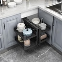 Kitchen Organizer Blind Corner Cabinet Pull Out Organizer, Corner Kitchen Cabinet Pull Out Storage Rack Shelf 4 Aluminium Basket Corner Optimizer Pull Out Completely, Left Or Right Handed Open