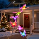 Christmas Stocking Stuffers for Women Mom Grandma Birthday, White Elephant Gifts for Adults, Winzwon Solar Lights Outdoor Wind Chimes for Garden Yard Patio Porch Decor Hanging Butterfly Decorations