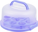 1Pc Portable Cake Box with Handle Cupcake Container Locking Design for Fresh Keeping Baking Box for Desserts and Baked Goods
