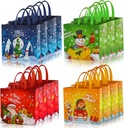 CCINEE 12 PCS Christmas Gift Bags with Handle, Large Size Reusable Christmas Tote Bags Non-Woven Christmas Treat Bags Grocery Shopping Bags for Gifts Wrapping Xmas Party Supplies,15.7"×13.8"×5.7"
