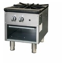 18" Heavy-Duty Natural Gas Stock Pot Stove | Countertop Hot Plate Range for Restaurant Diner | (1) Burner, 85,000 BTU | 18"W x 22.63"D x 22.31"H, Stainless Steel (Included: LP Conversion Kit)