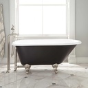 Signature Hardware 426323 Miya 55" Cast Iron Soaking Clawfoot Tub with Pre-Drilled Overflow Hole and Tap Deck