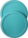 Pyrex 7402-PC 6/7-Cup Turquoise Food Storage Replacement Lid (2-Pack) - Made in USA