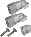 Clear Acrylic Towel Bar Brackets with Bright Chrome Sleeve and Clear Acrylic Finger Pull - Kit