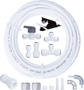 Refrigerator Water Line Kit Connection and 1/4 Compression Ice Maker Installation Kit,1/4" OD Tubing with Quick Connect for Fridge IceMaker Reverse Osmosis RO Systems Water Filters Faucet 25ft