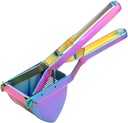 Stainless Steel Potato Ricer Large Fruit Squeezer Juicer Triangle Masher Hand Ricer Masher Kitchen Tool Rainbow