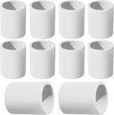 1" PVC 2 Way Coupling Pipe Fitting, 10 Pcs Pipe Couplers, Schedule 40 Furniture Grade Slip Connector for Building PVC Furniture DIY Structures and Frames