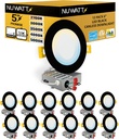 NUWATT 12 Pack, 6 Inch Ultra-Thin Black LED Recessed Lighting, 5CCT 2700K/3000K/3500K/4000K/5000K Selectable, 1050LM, 15W, Water Resistant, IC Rated, Dimmable Canless Slim Wafer Light with J-Box, ETL