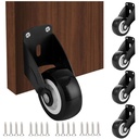 4Pcs Small Gate Wheel 2 Inch Wooden Gate Wheel, Anti-Sag Door Bottom Support Wheels with Mounting Screws, Vertical/Bottom Mounting Furniture fix Rollers