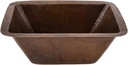 Premier Copper Products BRECDB2 17-Inch Rectangle Copper Bar Sink with 2-Inch Drain Size, Oil Rubbed Bronze
