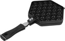 Egg Waffle Pan Black Large, Egg Puff Pan with Handle, NonStick Baking Maker Machine, Bubble Waffle Maker Pan Waffle Cake Molds Pot