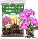 Orchid Potting Mix,1 Quart Premium Orchid Potting Mix for Repotting with Dried Forest Moss Perlite Stone Coco Peat and Pine Bark, Well-draining Orchid Bark Potting Mix