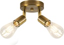 Ceiling Light Fixture, 2 Bulbs, Gold Finish