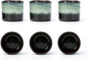 Japanese Tea Cups Set of 6 Ceramic Tea Cups, 2.5 Ounces Ceramic Cups, Matcha Cups (magic exterior)