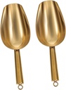 2PCS Stainless Steel Ice Scoops Sturdy Ice Cube Flour Grain Scoop Set for Kitchen and Bar Use Heavy-Duty Multi-Functional Design
