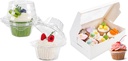 Bundle of 120 Pack Cupcake Containers and 15 Pack Cupcake Boxes for Muffins