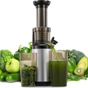 Masticating Juicer Machines, Reemix Cold Press juicer Machine Compact & Small Size, Juice Extractor, Nutrient and Vitamin Dense, BPA-Free Tritan, Easy to Clean (Silver)