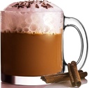 6-Pack Glass Coffee Infusion Mugs with Handle, Clear Tea cups Mugs, Espresso Cups Perfect for Cappuccino, Latte, Tea, Cafe Warm Beverage, Dishwasher & Microwave Safe.