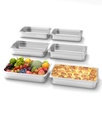 6 Pack Hotel Pans,4" Deep Full Size Steam Table Pans,Full Size Food Pan,Half Size Hotel Pans[NSF Certified],Catering Food Pan Commercial Stainless Steel,Handle + No Lid