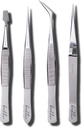 Beaditive Professional Stainless-Steel Precision Tweezer Set – Craft Tweezers for Jewelry & Nail Art – 4 Piece High Precision Jewelry Picking Tools – Jewelry Tools with Non-Serrated Tips