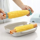 Microwave Corn Cooker Steamer Cookware Microwavable Portable 2 Corn Cobs Steaming Kitchen Cooking Tool with Handle (Pink)