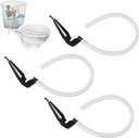 Saillong 3 Pack Toilet Refill Tube and Clip Replacement, Toilet Repair Kit Inside Tank Compatible with 100, 200, 200A, 400A and Most Other Valves, 9.65” Length, Rubber and Plastic(White)