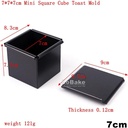 6 7 8 9 10cm Square Cube Smooth Nonstick Leaky Anodizing Aluminium Bread Box Mold with Lid Cake Toast Maker DIY Bakeware (7cm Nonstick)