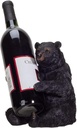Ebros Rustic Cabin Lodge Decorative Sitting Black Bear Wine Bottle Holder Figurine 7.25" Tall Get Out of Hibernation Slumber Party Bears Beverage Storage Caddy Kitchen Cellar Organizer