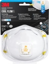 3M N95 Respirator 9511, Cool Flow Valve, 2 Pack, NIOSH-APPROVED, Advanced Filter Media For Easy Breathing, Comfortable For Long Periods Of Wear, Helps Filter Pollen, Mold Spores & Dust (8511PA1-2A-PS)