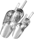 Happyyami 5pcs Practical Stainless Steel Food Scoops Ice Shovel for Cereals Rice Nuts Dried Fruits