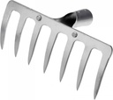 uxcell 7 Teeth Garden Rake Head, Galvanized Manganese Steel Stone Rake for Garden Farm Backyard Without Handle Hard Rake Head Only, Silver Tone