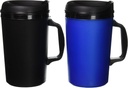 ThermoServ 2 Foam Insulated Coffee Mugs 34 oz (1) Blue & (1) Black
