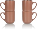 Everything Kitchens Modern Flat Dinnerware Collection (15oz Mugs - Set of 4, Terracotta)