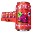 HALFDAY Prebiotic Raspberry Iced Tea Cans, Supports Digestive & Gut Health, 6g Plant Fiber & Prebiotics, Low Sugar, 35 Calories, Real Brewed Tea, Natural Caffeine, Gluten Free, 12 fl oz (12 pack) Packaging May Vary