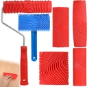 6 Pcs Wood Grain Tool, Soft Rubber Wood Graining Tool with Handle, Natural Woodgrain Maker for Wall Room Art Paint Decoration