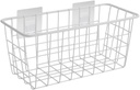 Ergonomic Wall-mounted Storage Basket Hanging Wire Basket for Kitchen Bathroom Decor