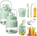 Gemet BPA-Free Electric Citrus Juicer 17 oz, Straw, Two Lids, Portable Blender for Smoothies, Shakes, Food Prep & Frozen Blending (500ML*2)