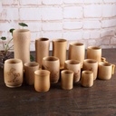 Small Capacity Natural Bamboo Drinking Cup Beer Juice Mug Cup Sake Cup Bamboo(D 6 * 6.5cm)